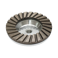 Disco diamantato a tazza segmentata turbo da 100 mm, filettatura M14, alluminio grezzo per la levigatura del marmo Breckner Germany