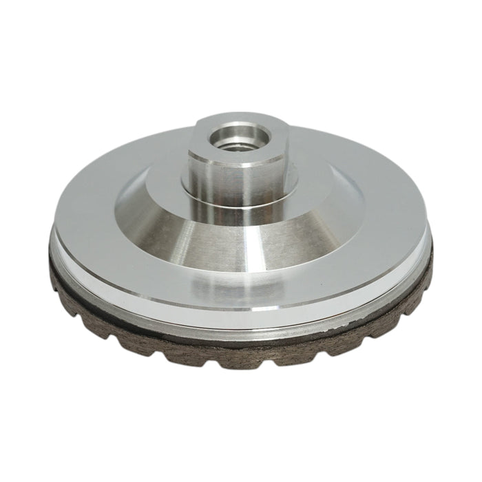 Disco diamantato a tazza segmentata turbo da 100 mm, filettatura M14, alluminio grezzo per la levigatura del marmo Breckner Germany