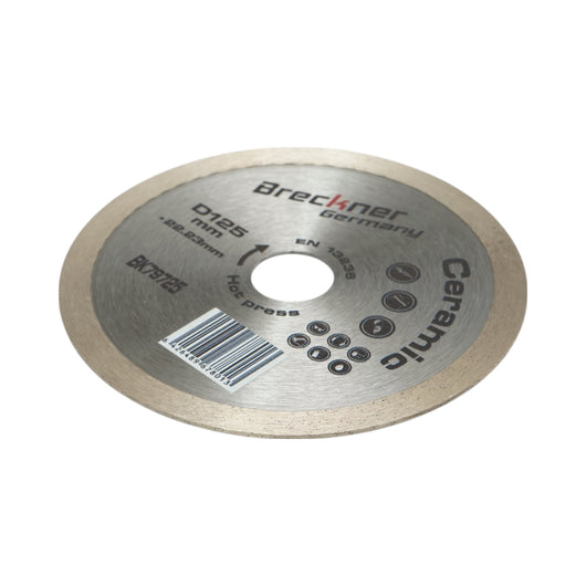Disco diamantato continuo 125x22,23mm, segmento 8mm per piastrelle, piastrelle per pavimenti Breckner Germany