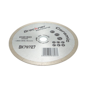 Disco diamantato frazionato continuo 230x30/25,4 mm, segmento 10 mm per piastrelle, maiolica, ceramica dura, marmo Breckner Germany