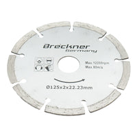 Disco diamantato segmentato 125x2x22.23mm per taglio a secco di calcestruzzo e ceramica Breckner Germany