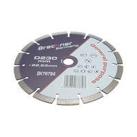 Disco diamantato segmentato 230x22,23 mm, segmento 12 mm per calcestruzzo, pavimentazioni, mosaico, archi, mattoni Breckner Germany