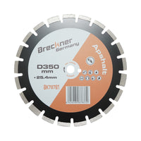 Disco diamantato segmentato 350x25,4 mm, segmento B40 12 mm per asfalto-calcestruzzo, mattoni, massetto Breckner Germany