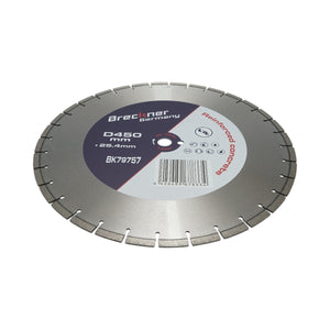 Disco diamantato segmentato 450x25,4 mm, segmento 10 mm per cemento armato, pavimentazioni, archi, pietra dura Breckner Germany