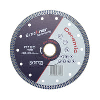 Disco diamantato turbo continuo 180x30/25,4 mm, segmento 10 mm per piastrelle, maiolica, ceramica dura Breckner Germany