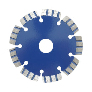 Disco diamantato turbo segmentato 115x22,23 mm, segmento 10 mm per cemento armato, pietra dura, autobloccanti Breckner Germany