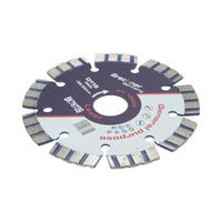 Disco diamantato turbo segmentato 115x22,23 mm, segmento 10 mm per cemento armato, pietra dura, autobloccanti Breckner Germany