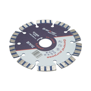 Disco diamantato turbo segmentato 125x22,23 mm, segmento 10 mm per cemento armato, pietra dura, autobloccanti Breckner Germany