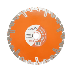 Disco diamantato turbo segmentato 230x22,23 mm, segmento 8 mm per BCA, mattoni, massetto, cemento armato Breckner Germany