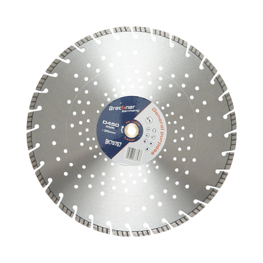Disco diamantato turbo segmentato 450x30mm, segmento 10mm per cemento armato, pavimentazioni, archi, pietra dura Breckner Germany