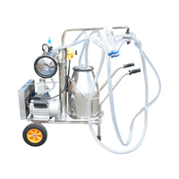 Dispositivo per mungitura di pecore, 1 postazione, 750W, 220V, bidone in acciaio inox da 25L, gruppo di mungitura con 2 manicotti, pressione del vuoto 40-50 kPa, pulsazioni 60-80 cpm