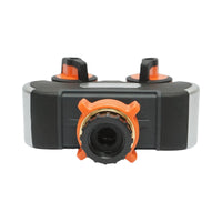 Distributore a 2 vie con rubinetti, connettori 1/2 e adattatore rubinetto 1/2-3/4 per tubo da giardino