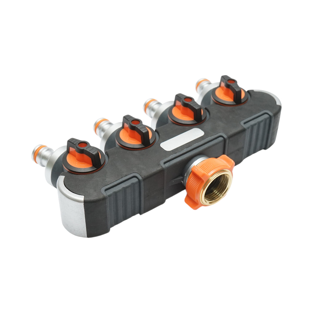 Distributore a 4 vie con rubinetti, connettori 1/2 e adattatore rubinetto 1/2-3/4 per tubo da giardino