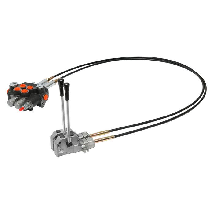 DISTRIBUTORE OLEODINAMICO 2 leve, lunghezza cavo 2m pressione 250 bar portata 80L/min