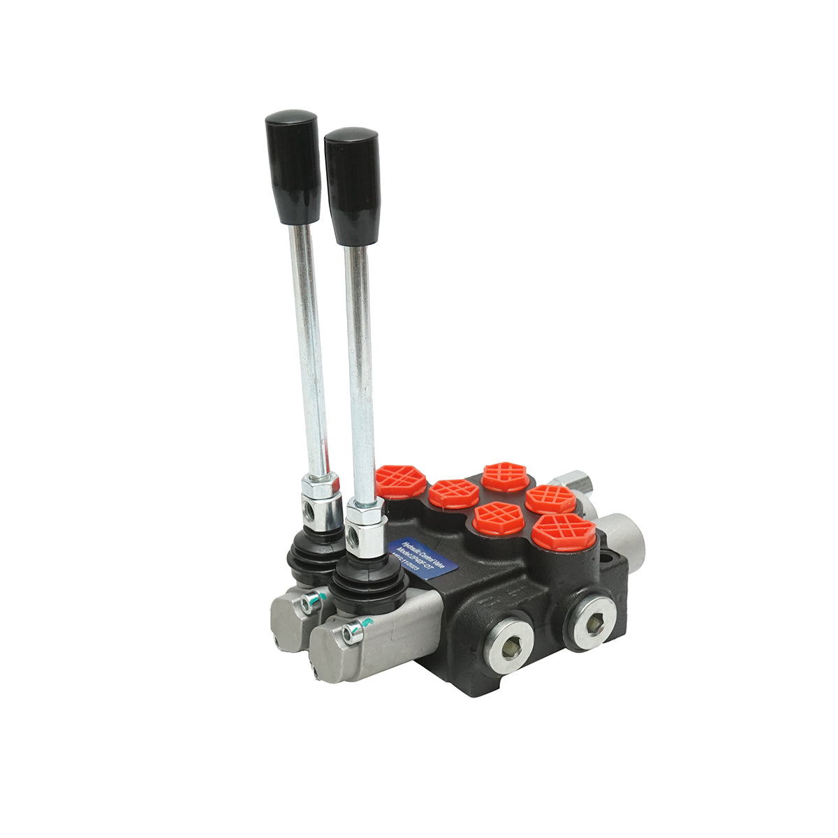 DISTRIBUTORE OLEODINAMICO a 2 leve portata 40L/min con leva e riduzione inclusa -15 /+80