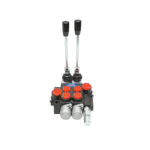 DISTRIBUTORE OLEODINAMICO a 2 leve portata 40L/min con leva e riduzione inclusa -15 /+80