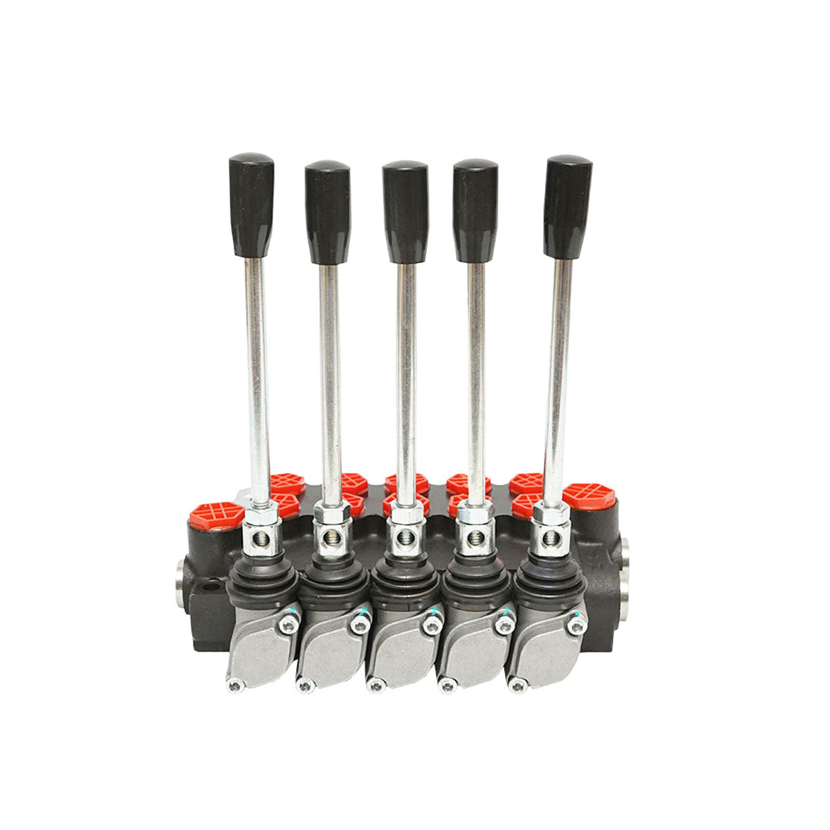 DISTRIBUTORE OLEODINAMICO a 5 leve portata 40L/min con leva e riduzione inclusa -15 /+80