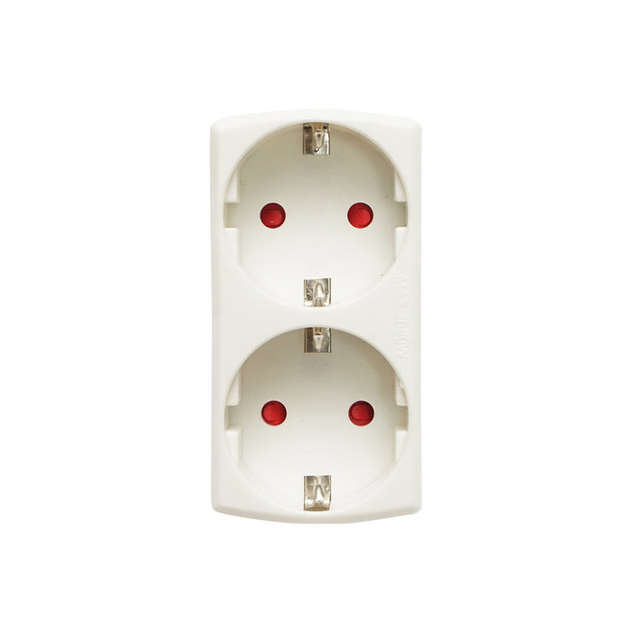 Doppia presa Schuko 16A, 250V, max 3680W
