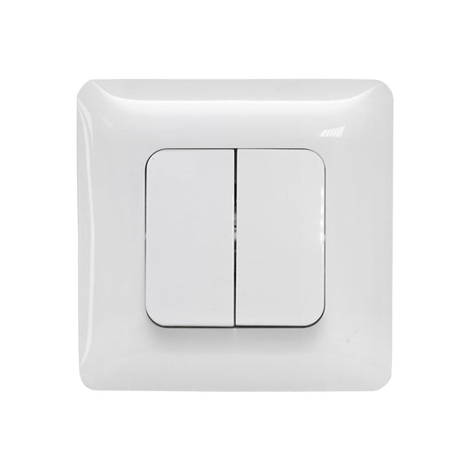 Doppio interruttore bianco ST 220V - 250V, 10A da incasso