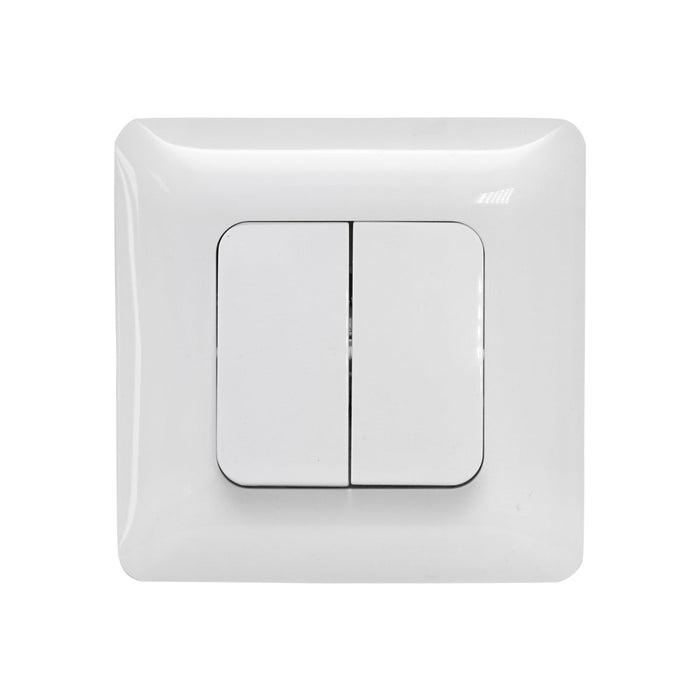 Doppio interruttore bianco ST 220V - 250V, 10A da incasso