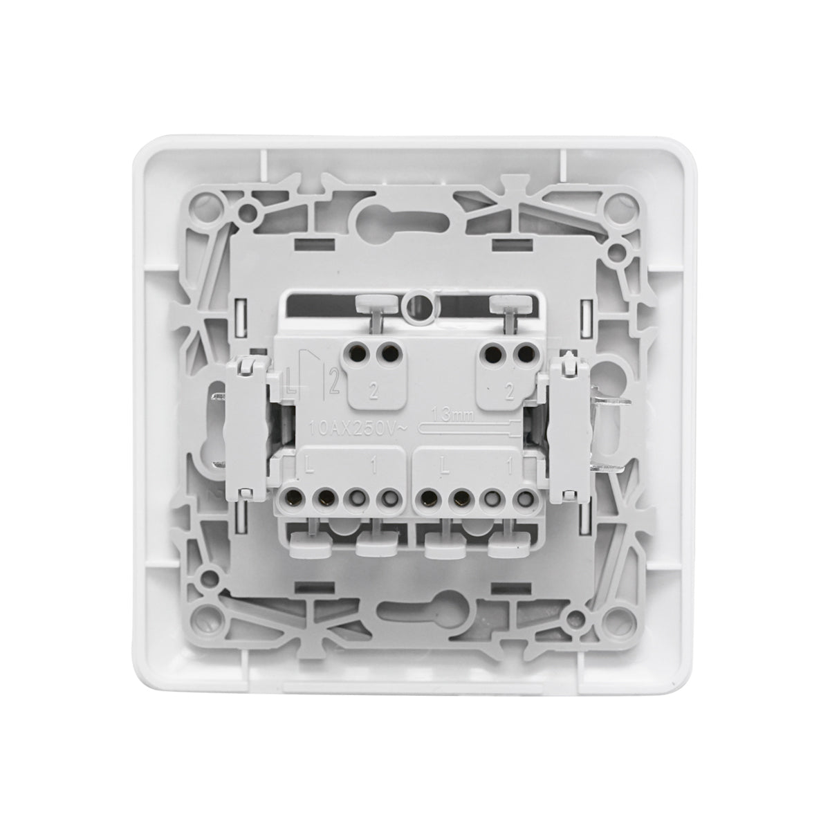 Doppio interruttore bianco ST 220V - 250V, 10A da incasso