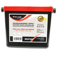 Elettrificatore 9-12V o 220V, 1 Joule, 5 km per recinzione elettrica Breckner Germany