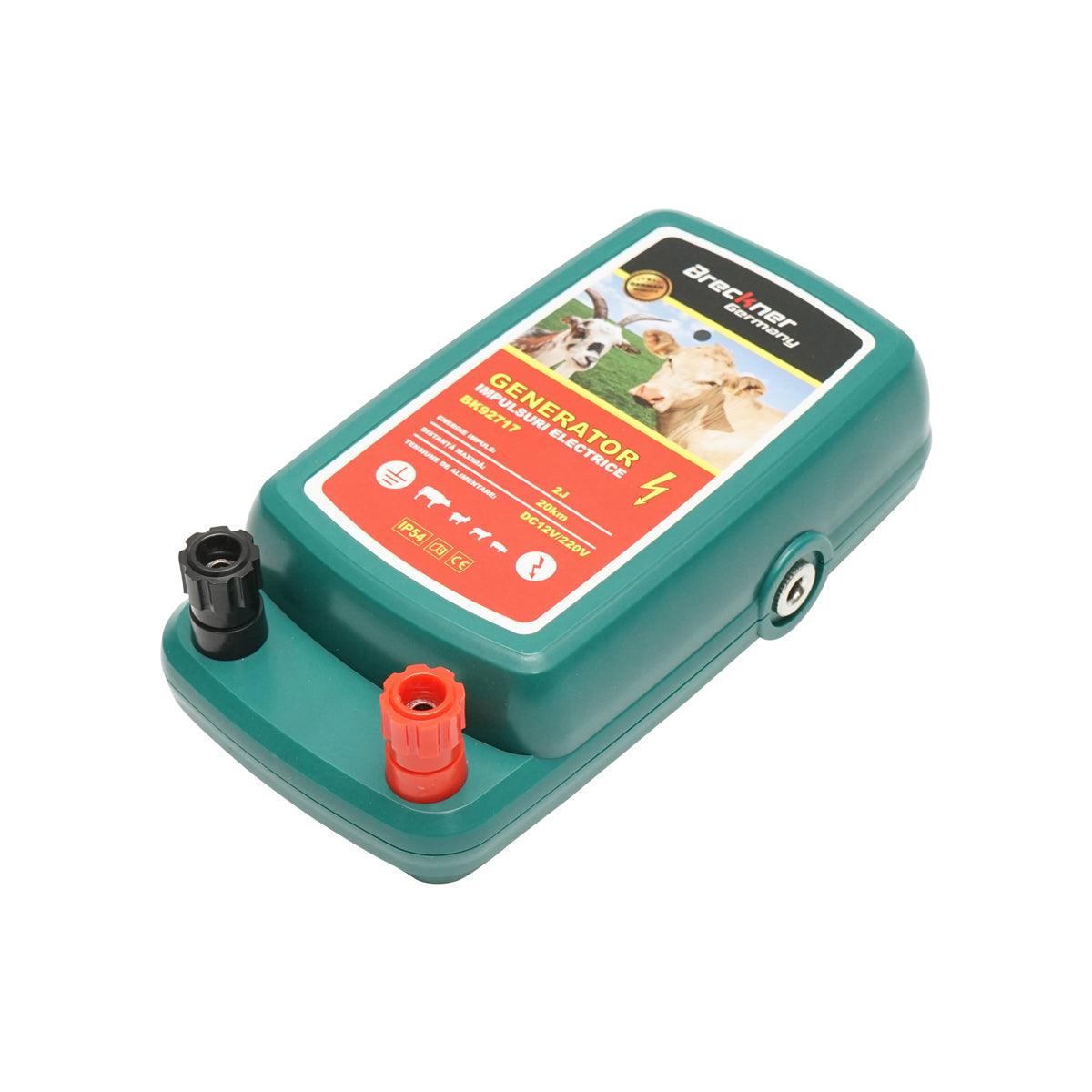Elettrificatore a doppia alimentazione per recinto elettrico 12V - 220V 2 Joule, 20Km IP54 recinzione elettrica Breckner Germany