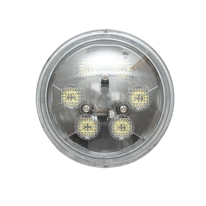 Faro rotondo a 6 LED, 18W, 9–32V per trattori John Deere cod OEM RE336112, RE285628, RE336111, RE561117, PAR36, RE285629, AR104119, AR21059, AT25451, RE35168 BR0101815