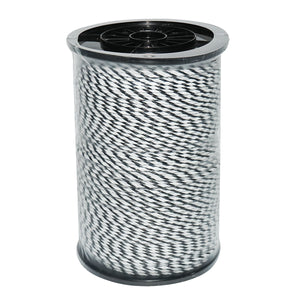 Filo bianco-nero, diametro 4 mm, 3x0.2 mm SS, 500 m per recinzione elettrica, resistenza 9 Ohm, Bourget