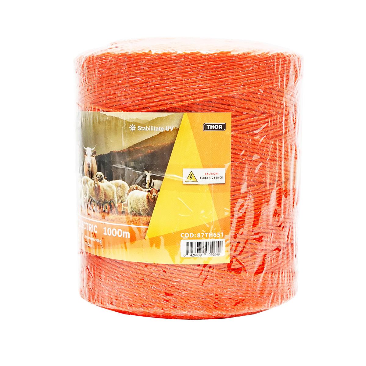 Filo per recinto elettrico, Lunghezza 1000 mt, Ø2,5mm. 3x0.15mm. SS , 7.4 Ohm/m, colore arancione, recinzioni elettriche Thor