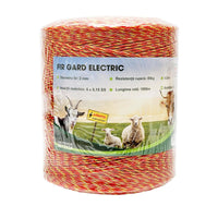 Filo per recinto elettrico, Lunghezza 1000 mt, Ø2mm. 6x0.15mm 8 Ohm/m SS, colore arancione/giallo, Recinzioni Elettriche Mezofarm