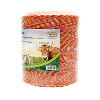 Filo per recinto elettrico, Lunghezza 1000 mt, Ø2mm. 6x0.15mm 8 Ohm/m SS, colore arancione/giallo, Recinzioni Elettriche Mezofarm