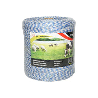 Filo per Recinto Elettrico, Lunghezza 1000 mt, Ø2mm. 6x0.2mm. SS, 3.8 Ohm/m, Colore Bianco/Blu, Recinzioni Elettriche Breckner Germany