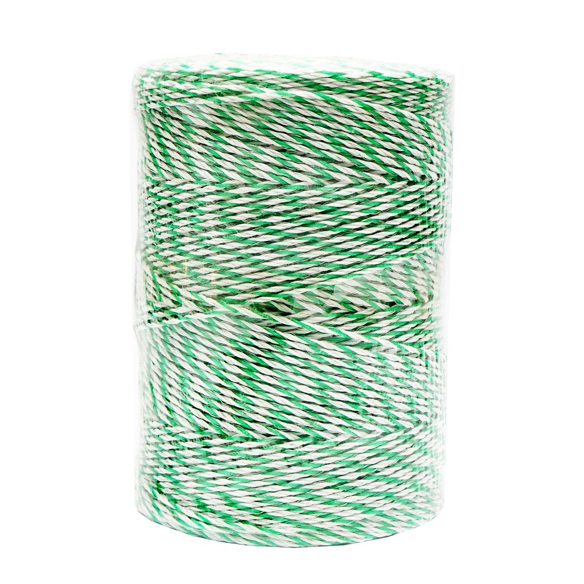 Filo per Recinto Elettrico, Lunghezza 500 mt, Ø2.5mm. 4x0.2mm. SS, 7 Ohm/m, colore Bianco/Verde, Recinzioni Elettriche Breckner Germany