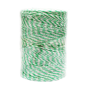 Filo per Recinto Elettrico, Lunghezza 500 mt, Ø2.5mm. 4x0.2mm. SS, 7 Ohm/m, colore Bianco/Verde, Recinzioni Elettriche Breckner Germany