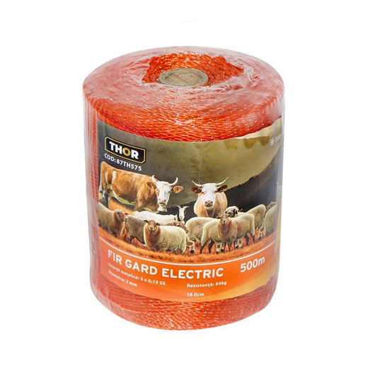 Filo per Recinto Elettrico, Lunghezza 500 mt, Ø2mm. 3x0.15mm. SS, 16 Ohm/m, colore arancione, Recinzioni Elettriche Thor