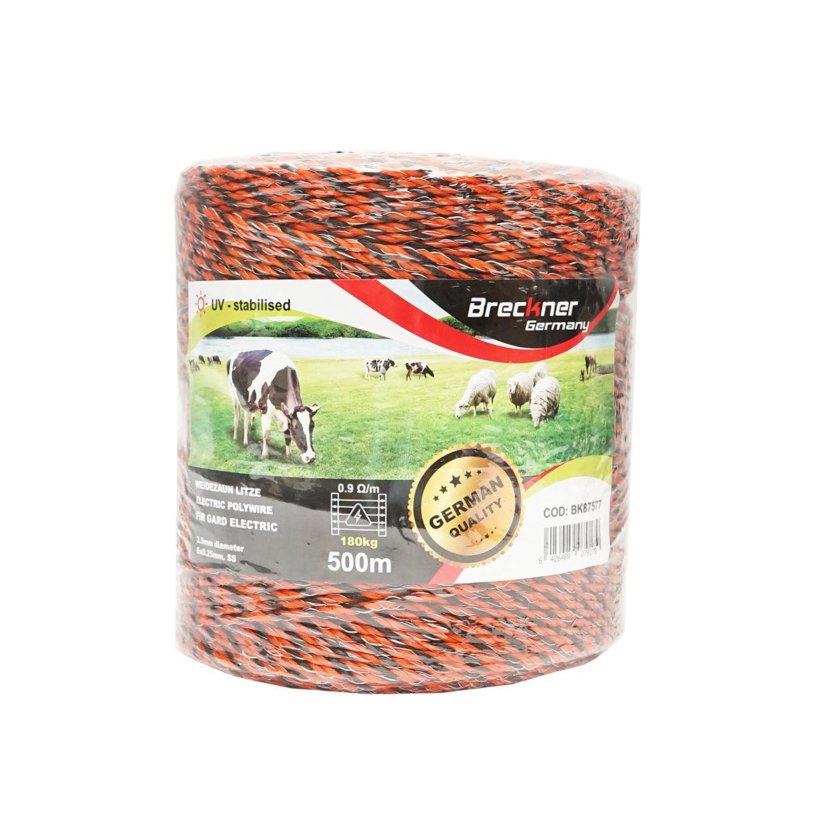 Filo per recinto elettrico, Lunghezza 500 mt, Ø3.5mm. 6x0.25mm. SS, 0.9 Ohm/m , Recinzioni Elettriche Breckner Germany