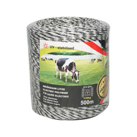 Filo per recinto elettrico, Lunghezza 500 MT, Ø3mm 5x0.2mm SS 1x0.25mm Cu, 0.4 Ohm/m, Recinzioni Elettriche Baisan