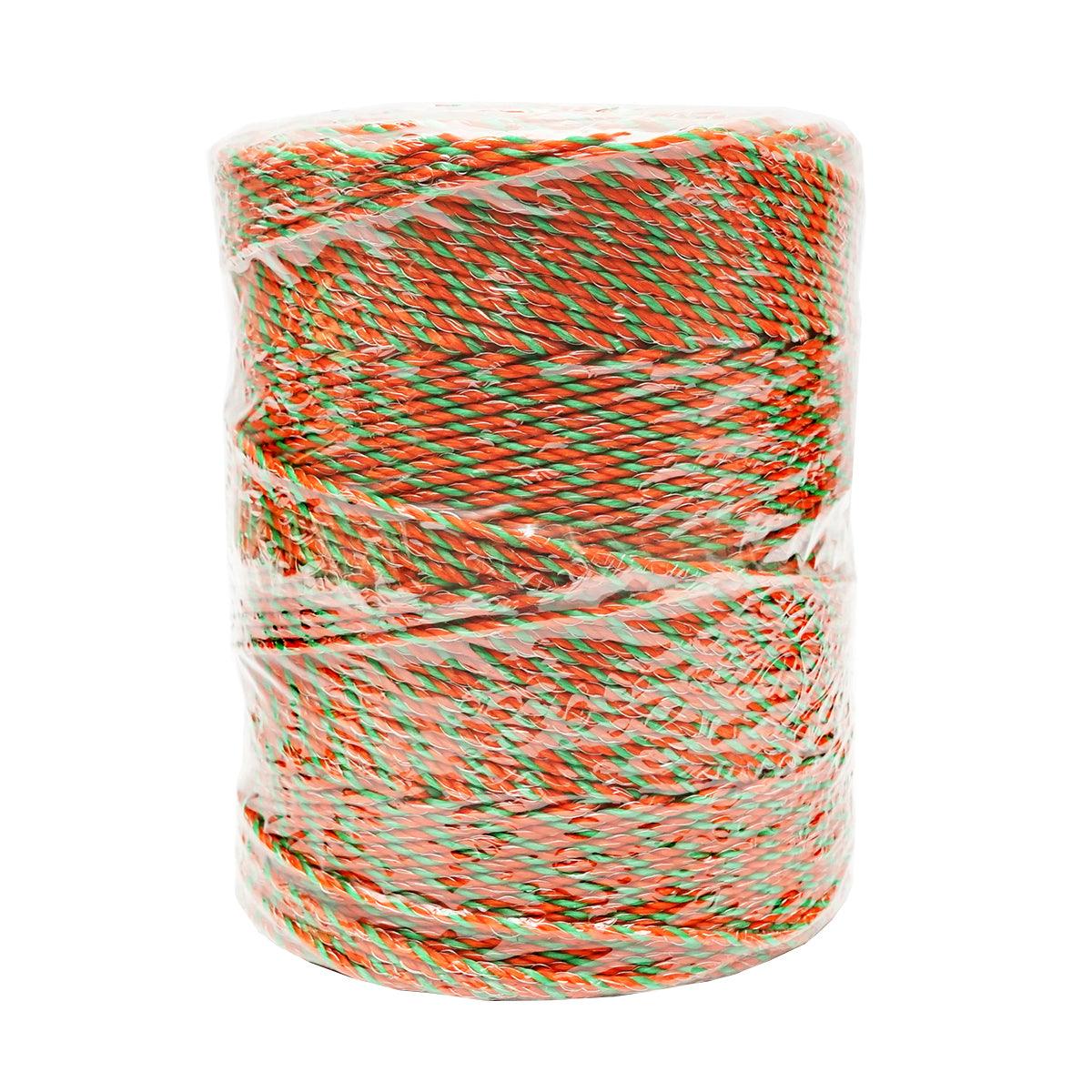 Filo per Recinto Elettrico, Lunghezza 500 mt, Ø3mm. 3x0.2mm SS + 2x0.25mm, 0.2 Ohm/m, Colore Arancione/Verde, Recinzioni Elettriche Thor