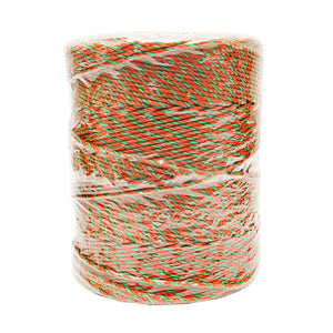 Filo per Recinto Elettrico, Lunghezza 500 mt, Ø3mm. 3x0.2mm SS + 2x0.25mm, 0.2 Ohm/m, Colore Arancione/Verde, Recinzioni Elettriche Thor