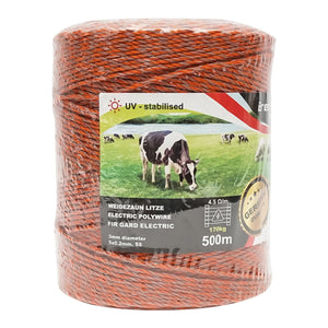 Filo per recinto elettrico, Lunghezza 500 mt, Ø3mm. 5x0.2mm. SS , 4.5 Ohm/m, recinzioni elettriche Breckner Germany