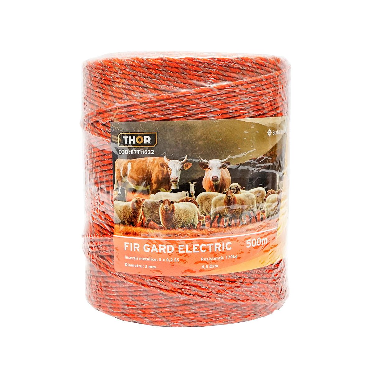 Filo per recinto elettrico, Lunghezza 500 mt, Ø3mm. 5x0.2mm. SS , 4.5 Ohm/m, Recinzioni Elettriche Thor