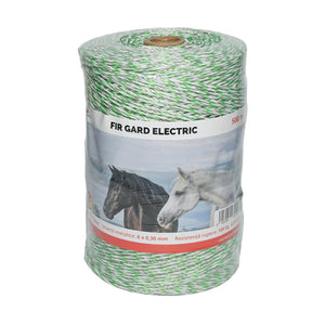 Filo per Recinto Elettrico, Lunghezza 500 mt, Ø3mm. 6x0.3mm. SS, 0.31 Ohm/m, colore Bianco/Verde, Recinzioni Elettriche Baisan