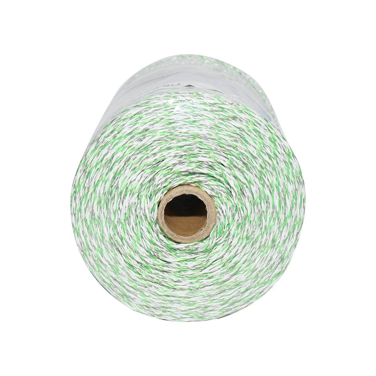 Filo per Recinto Elettrico, Lunghezza 500 mt, Ø3mm. 6x0.3mm. SS, 0.31 Ohm/m, colore Bianco/Verde, Recinzioni Elettriche Baisan