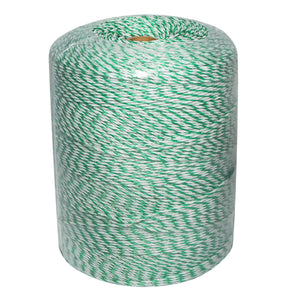 Filo verde fluorescente-bianco, diametro 2.5 mm, 3x0.2 mm SS, 1x0.25 mm Cu, 1000 m per recinzione elettrica, Bourget