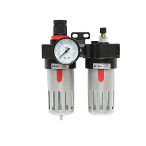 Filtro aria e lubrificatore con regolatore di pressione max. 1 MPa, attacco 1/4