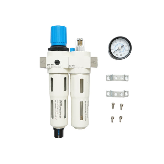 Filtro aria e lubrificatore con regolatore di pressione max. 1,6 MPa, attacco 1/4"