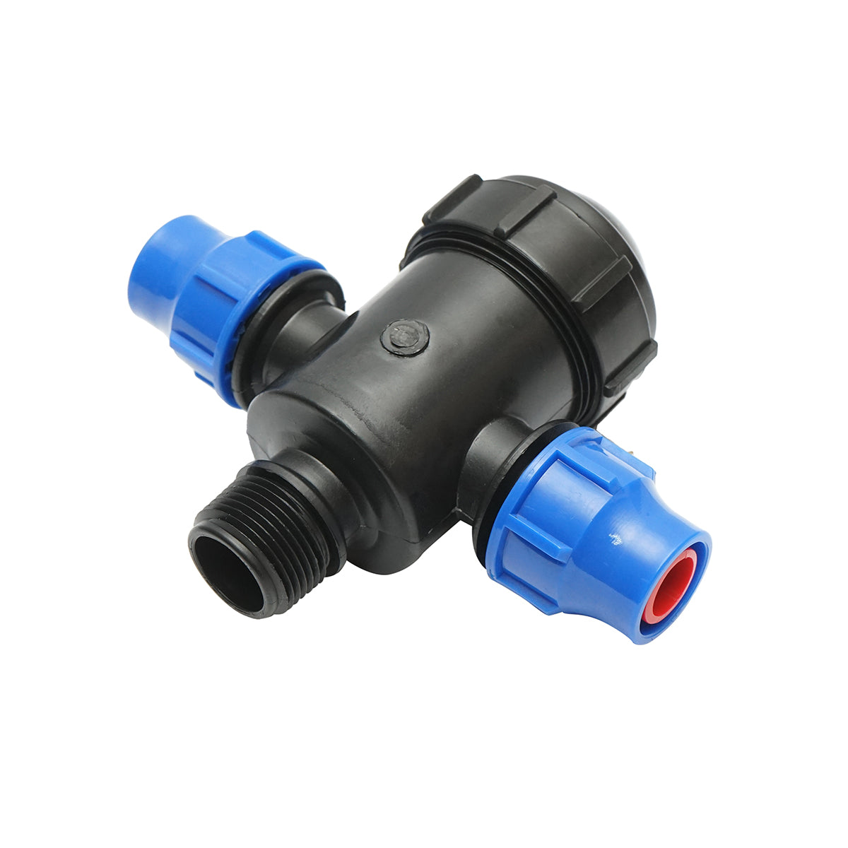 Filtro in plastica a T con rete 20x20mmx1 pollice per sistemi di irrigazione.