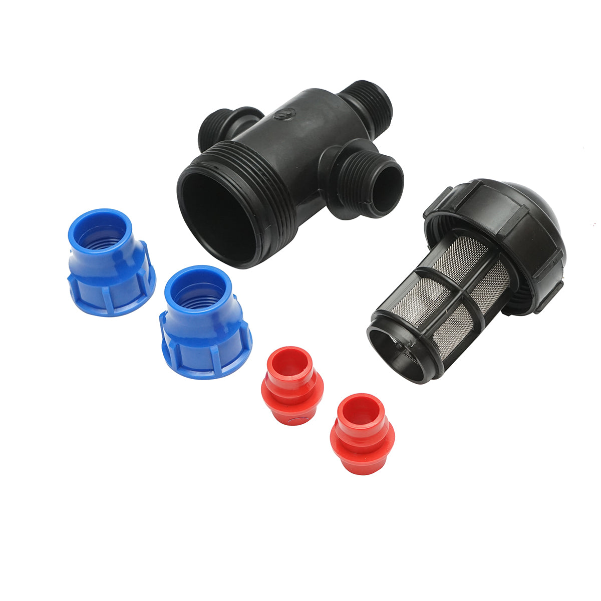 Filtro in plastica a T con rete 20x20mmx1 pollice per sistemi di irrigazione.