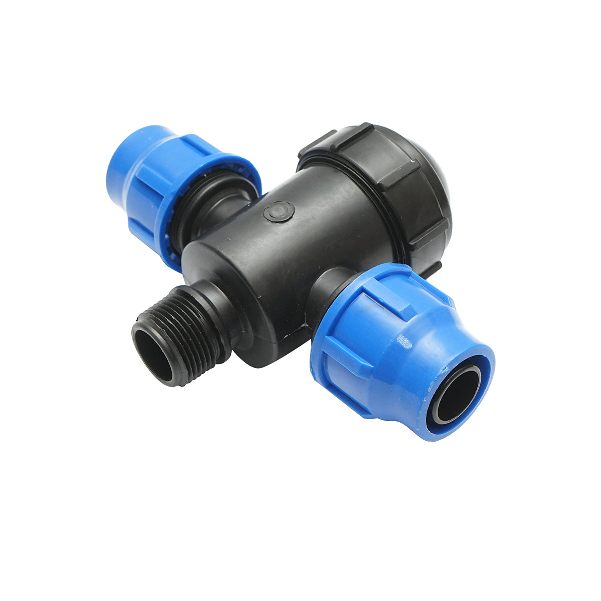 Filtro in plastica a T con rete 30x30mmx1 pollice per sistemi di irrigazione.